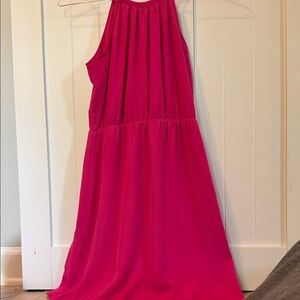 Ann Taylor Fuchsia Halter Midi Dress
